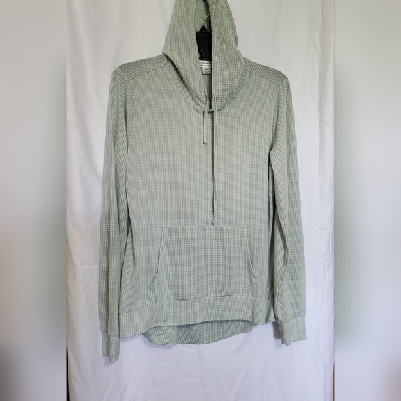 Weatherproof Tops - Weatherproof Vintage Women's Green Surf Spray Gingham Long Sleeves Hoodie Medium